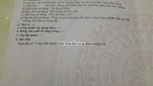 Bán đất xã An Thạnh Thủy bê tông 3m ngang 13m giá 600tr
