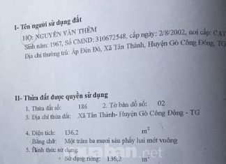 Cần bán gấp nhà đất sát biển Tân Thành Gò Công Đông