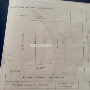 Bán đất  (4,8m x 20m), mặt tiền đừơng 2m tại Mỹ Tho, Tiền Giang